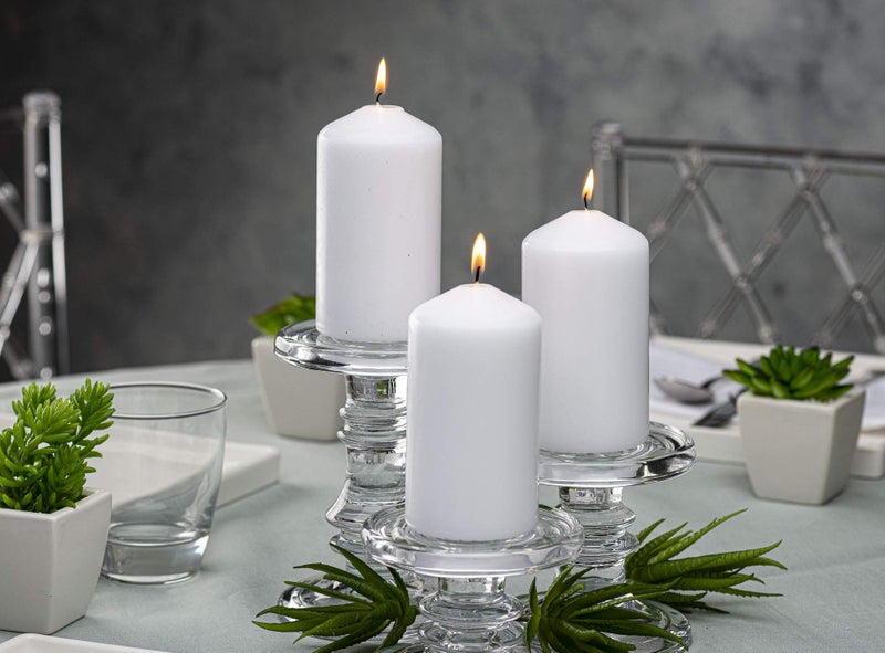BOLSIUS 6 White Pillar Candles Bulk - 3x6 Inches Candle Set - 70+ Hours Clean Burning - No Palm Oil - 0% Animal Fat - Premium European Quality - Unscented Dripless Wedding Pillars - Image 3